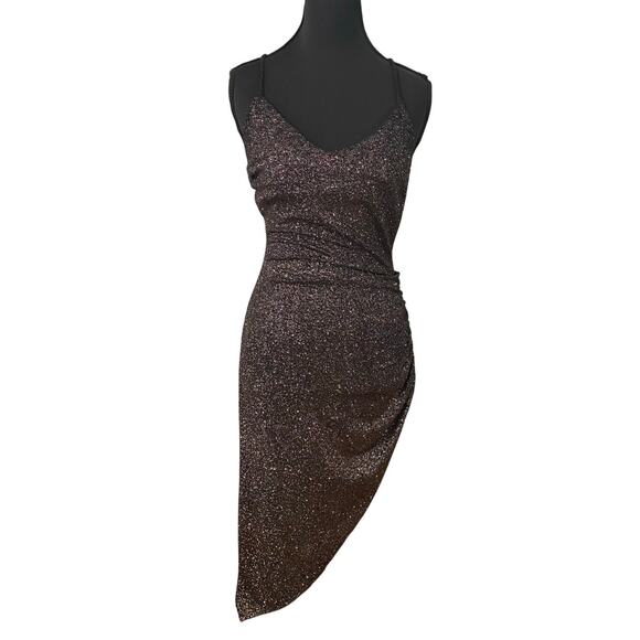 NWT Windsor A Sparkle‎ Story Asymmetrical Dress Black Rose Medium HoCo Party - Picture 1 of 10